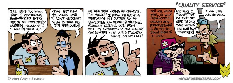 Wonder Weenies :: So how did blue become the hair color of choice for old ladies anyhow? On another note, to date this is one of my favorite WW strips. Enjoy!