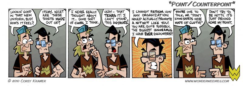 Wonder Weenies :: Somehow I doubt that the material fast food uniforms are made from technically qualifies as cloth anyhow.