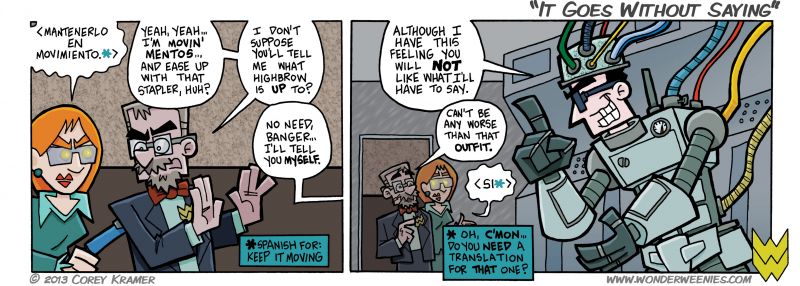 Wonder Weenies :: Oh boy... robotic suits, while awesome, always mean trouble. I think the fine Professor has more up his sleeve than a frying pan this time.