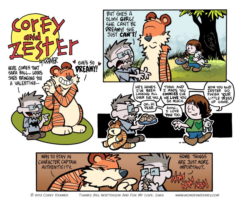 Wonder Weenies :: I've started something of a tradition with Valentine's Day, I think. Last year I sent my valentine a special comic inspired by one of my favorite cartoonists, and this year I have done the same. Love you dear. 