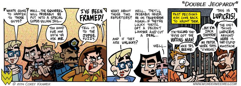 Wonder Weenies :: Hoowheee! This here comic was my 400th update for Wonder Weenies... but only the 339th comic in continuity. Who cares... I'm celebrating either way! Brand new wallpaper is in the freebies section to mark the occasion! Check it out!