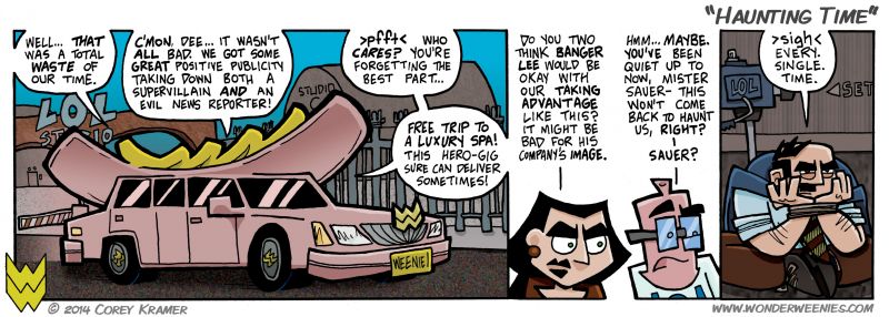 Wonder Weenies :: Oh, it's the Wonder Wagon! And poor Mister Sauer... he can never catch a break, can he?