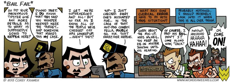 Wonder Weenies :: Betcha forgot that Jack was mistaken for Beenie and thrown in the same cell, huh? Not me... nor Evelyn, it would seem. This cannot end well for anyone... 