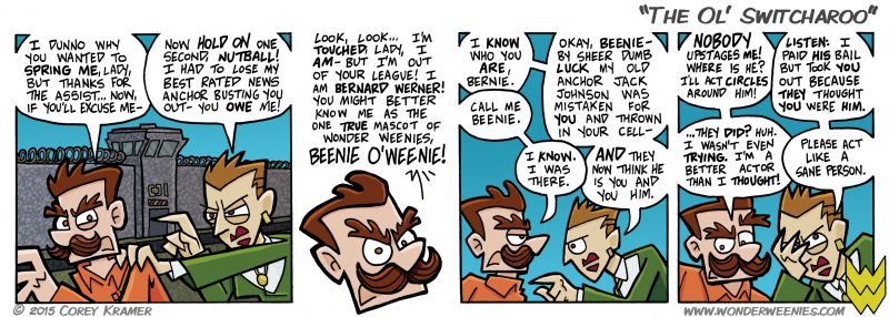 Wonder Weenies :: Isn't it weird how comic book villains keep getting out of jail? You'd think that you'd wanna keep those guys locked up a little bit better, lest they turn the entire population into monkeys again. 