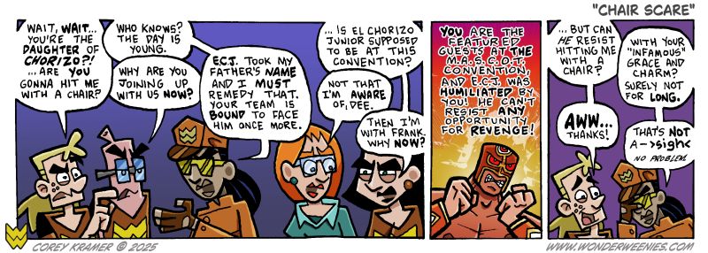 Wonder Weenies :: I love introducing new characters to Murrey just to see how quickly they get infuriated with him. Or- in this case- how long before they hit him with a chair.