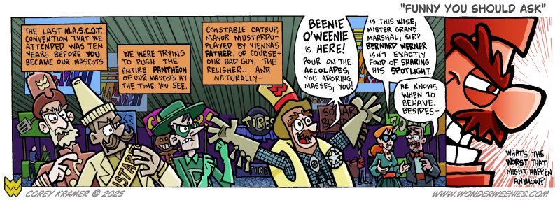 Wonder Weenies :: I've been dying to do a story arc featuring the other mascots from when Beenie was still around... this flashback seemed the perfect time! 