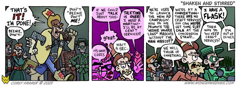 Wonder Weenies :: I don't drink... never have, really, so if olives aren't in martinis, I apologize for my ignorance. Since his first appearance, Beenie has been a fan of them. 